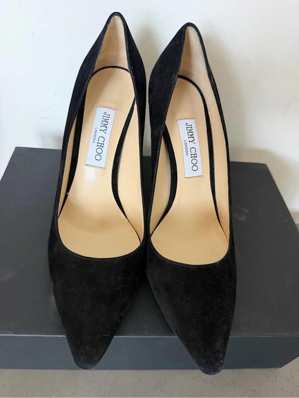 Jimmy Choo Black Suede Pointed Pumps